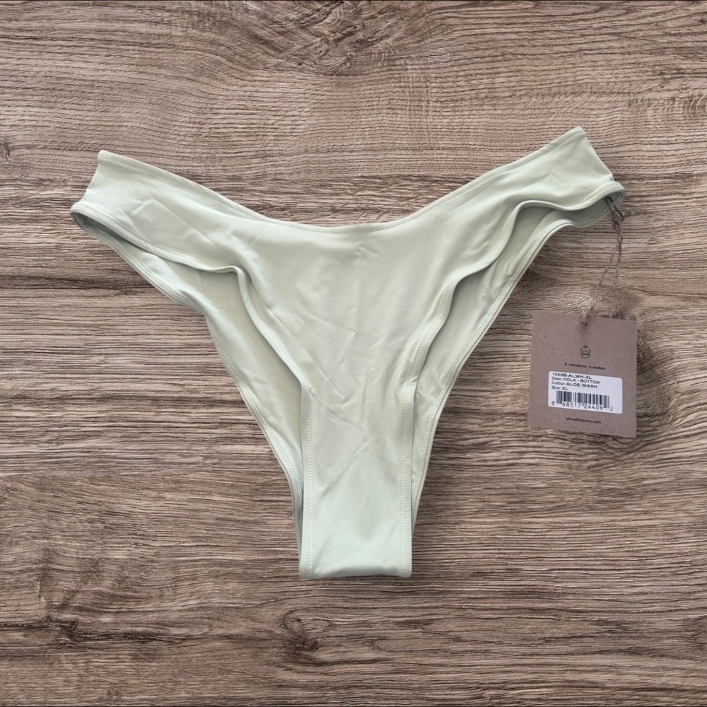 Stone Fox Swim Aloe Wash Bikini Bottom XL NWT | Earthy Luxe Curve‑Friendly Fit